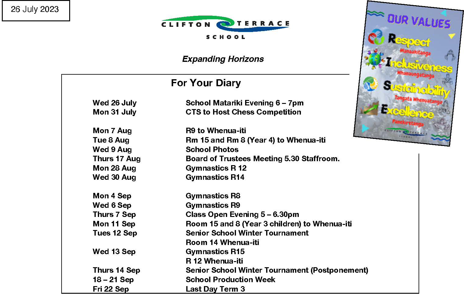 Week 2 Term 3 Newsletter