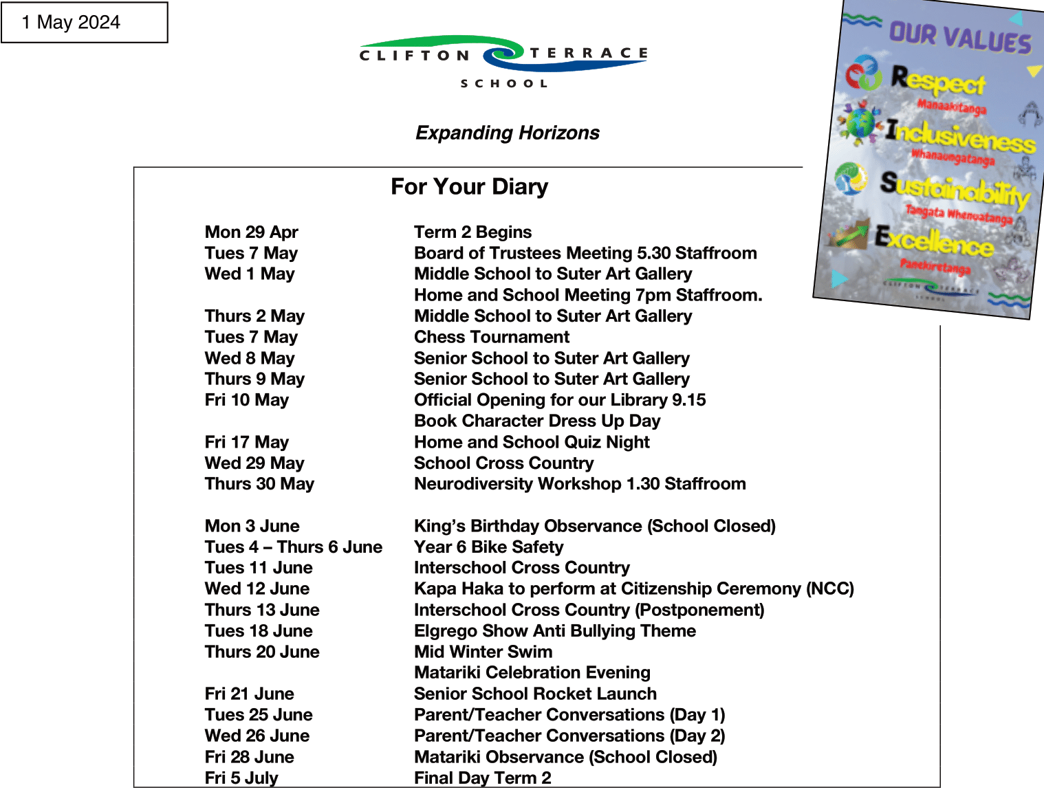 Week 1 Term 2 Newsletter